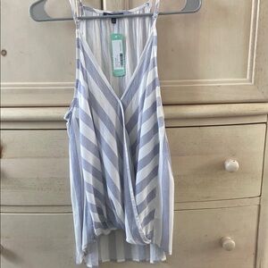Pink Clover Blue and White Striped Sleeveless Top